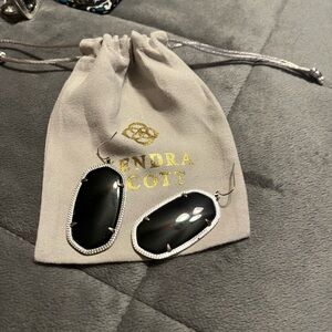Kendra Scott Black and Silver Drop Earrings